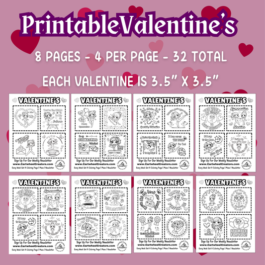 Printable Gymnastics Valentine's