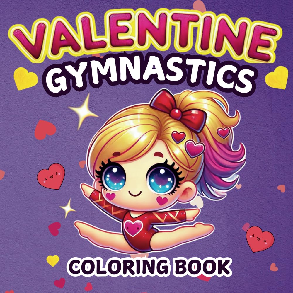 Valentine Gymnastics Coloring Book cover